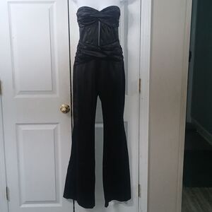Cherley Twisted strapless cutout corset straight leg party jumpsuit  Sz M NWT